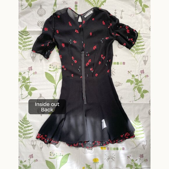 Reformation Gracie Mini Dress in Oracle Black Floral Size 2 - Picture 14 of 14